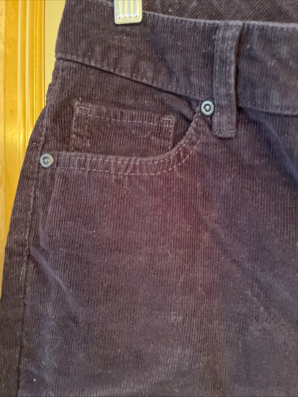 St Johns Bay Navy Blue Straight Leg Corduroy Pants Womens Size 6 Cotton Stretch - Picture 5 of 11